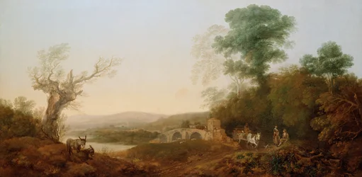 A River Landscape with Travellers Resting on the Edge of a Wood